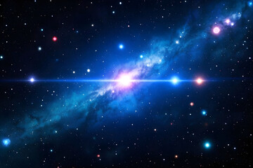 Breathtaking cosmic nebula with vibrant stars and luminous galactic core ignites wonder