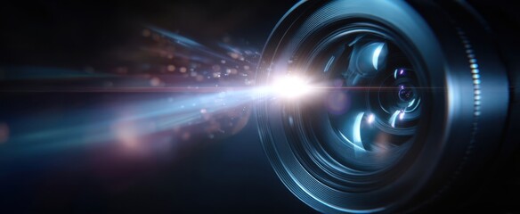 The Lens Capturing Light in a Dramatic and Cinematic Style