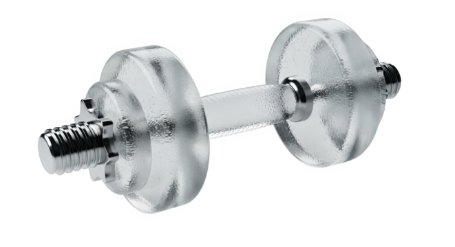 Transparent Dumbbell Fitness Equipment Exercise.