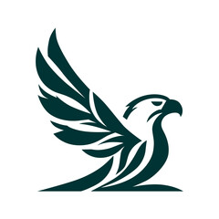 Soaring Falcon Emblem Elegant Green Silhouette