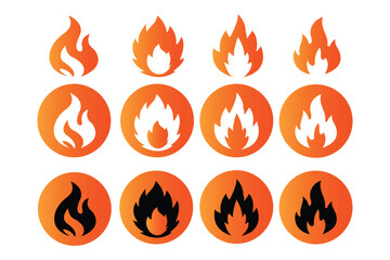 Fire icon vector set. Fire flame icon template. Fire flames symbol vector. Fire flames, set vector icon