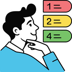 Man Thinking Decision Making  Problem Solving Visual