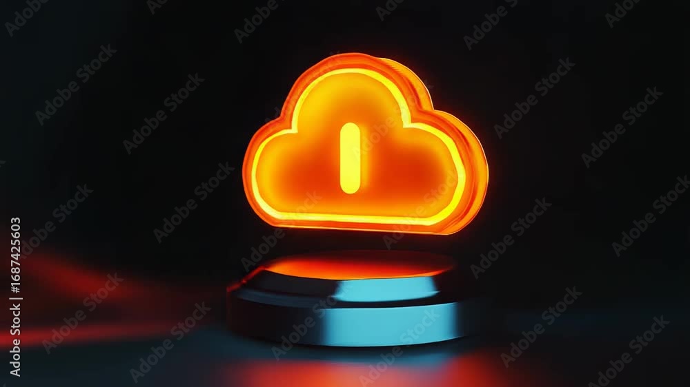 Aufkleber glowing cloud computing icon representing information technology and data storage