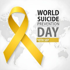 Vector Illustration of world suicide prevention day. Awareness Ribbon.