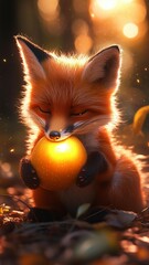 Fox Kit and Golden Orb