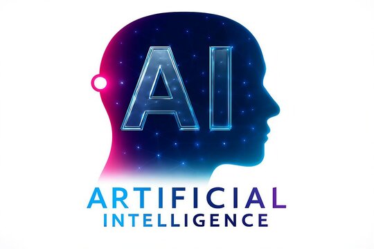 Silhouette of a human head filled with glowing ai text and digital circuits representing artificial intelligence