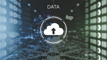 Abstract Server Room Blur – Universal Data and Internet Technology Background