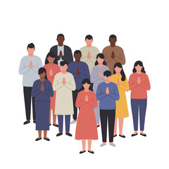 Fototapeta premium Diverse Group of People Praying Together.