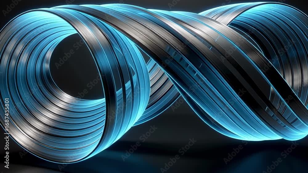 Poster abstract blue light rendering metallic shape background wallpaper graphic design art cool loop desig