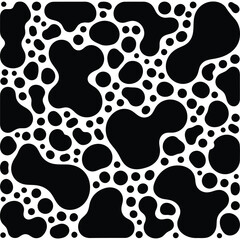Fototapeta premium Abstract black organic shapes pattern minimalist organic blob pattern vector