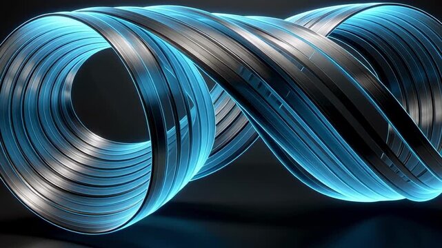 Abstract blue light rendering metallic shape background wallpaper graphic design art cool loop design
