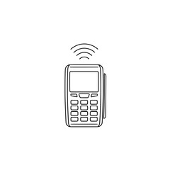 Modern wireless payment terminal icon for secure digital transactions, representing efficient point-of-sale processing and contemporary business finance solutions
