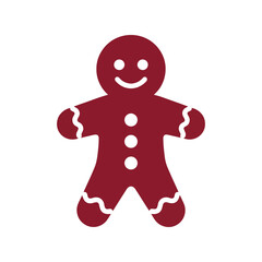 Christmas gingerbread cookie character festive holiday sweet baked design isolated graphic icon vector