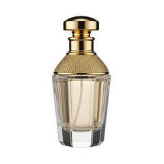 Elegant perfume bottle isolated on transparent background