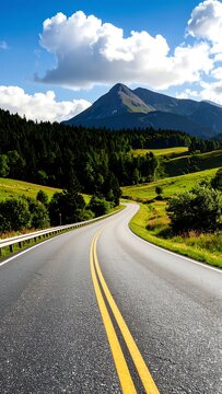 Winding road through scenic mountains (1)