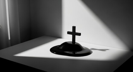 Solemn Shadow Falls Upon a Small Cross