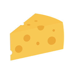 Emmental cheese slice isolated simple yellow food graphic delicious dairy product vector