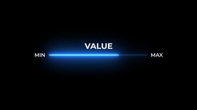 The concept of business value added. increase value, company value add, growth plan on black background. neon glow line animation. 4k