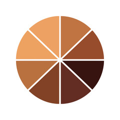 Fototapeta premium Diverse skin tone palette graphic concept showing unity and equality celebration vector