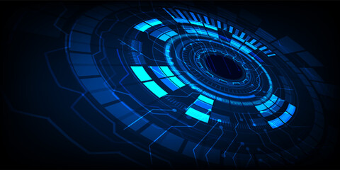 Abstract futuristic digital and technology background. AI(Artificial Intelligence) wording with the circuit lines design. Vector Illustation