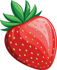 Vector vector art of single strawberry transparent background