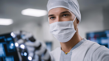 Inside a pristine, white, futuristic laboratory, transparent surfaces and sleek equipment reflect advanced science, innovation, and the cutting-edge pursuit of knowledge..