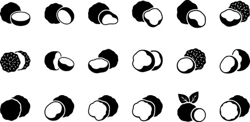 Truffle vector icon.Black vector icon isolated on white background truffle.