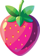 Stylized strawberry vector illustration with vibrant colors
