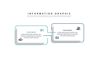 modern design template banner infographic. 2 step process information or presentation with icons
