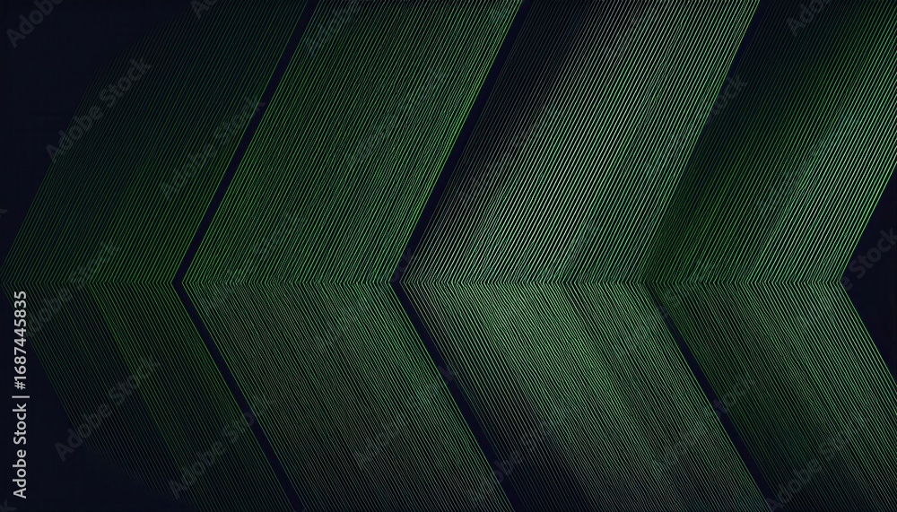 Poster geometric green diagonal lines with dark backdrop creating a futuristic diamond shape pattern for mo