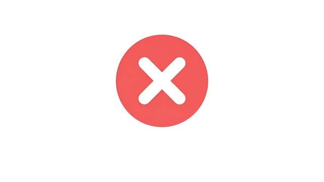 Red circle with white cross, a simple negative symbol.