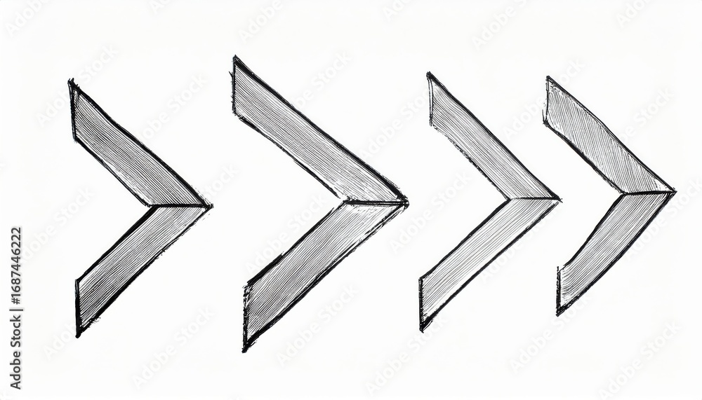 Aufkleber abstract mesh arrows in increasing size on white background minimalist geometric pattern