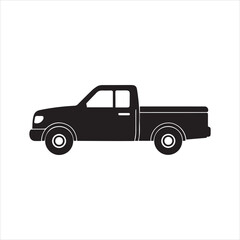 Pickup icon silhouette on white background