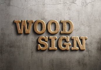 Wood Sign Effect Mockup