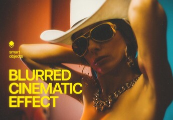 Blurred Cinematic Photo Effect Mockup