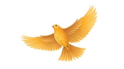 Obraz premium Golden bird in flight with vibrant yellow plumage, graceful soaring avian beauty, majestic wildlife photography, PNG file isolated on transparent background