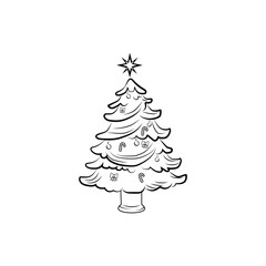 Christmas tree line design