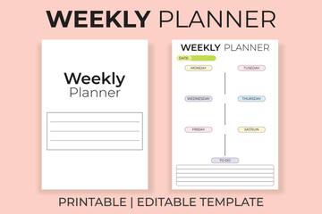 Weekly Planner Printable and Editable Template