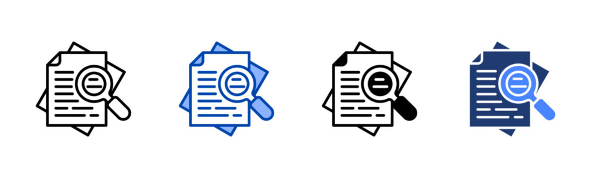 Research Paper icon set multiple style collection