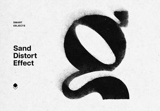 Sand Distortion Logo Effect Mockup