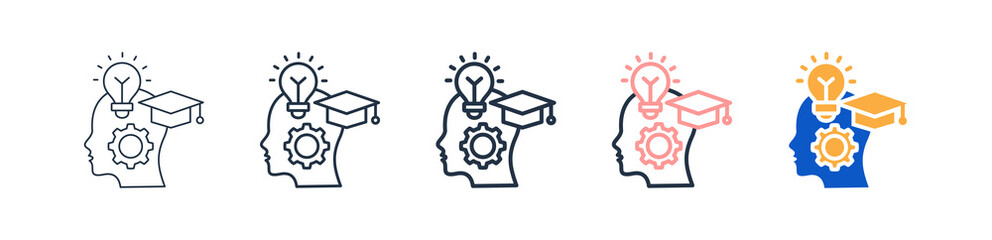 Intelligence different style icons set vector illustration. 