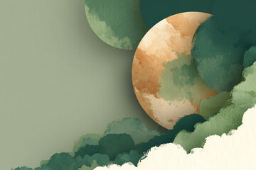 Minimalistic Green Circle Design, Nature Theme