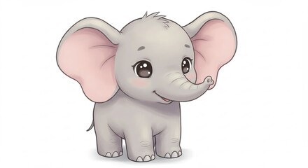 Naklejka premium 可愛い子象 優しい瞳 穏やかな光に包まれて. AI Generated