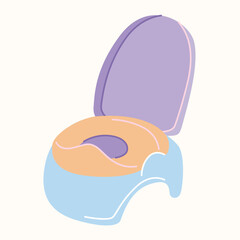 Baby potty chair, toilet training seat for toddlers, flat design