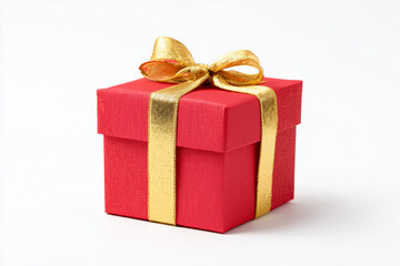 Red gift box  isolated on a white background