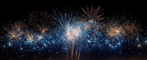 The stunning display of colorful fireworks lighting up the night sky.