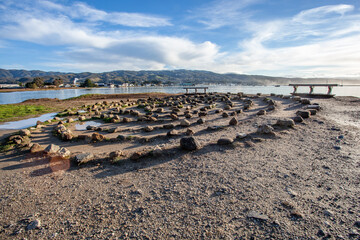 Rock Labyrinth on the Shore of Half Moon Bay, California