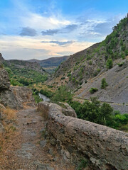 View of the spectacular Raganello Gorges in Civita in Calabria