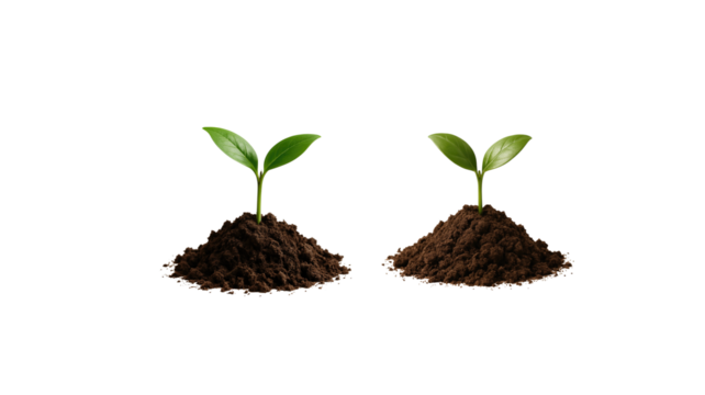 Sprout in soil on transparent background png