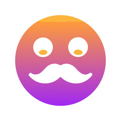 Fototapeta premium Gradient mustache emoji illustration .icon 